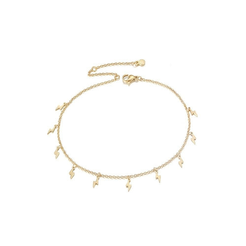 Delicate gold anklet with lightning bolt charms – trendy ankle jewelry by Marva Luxe